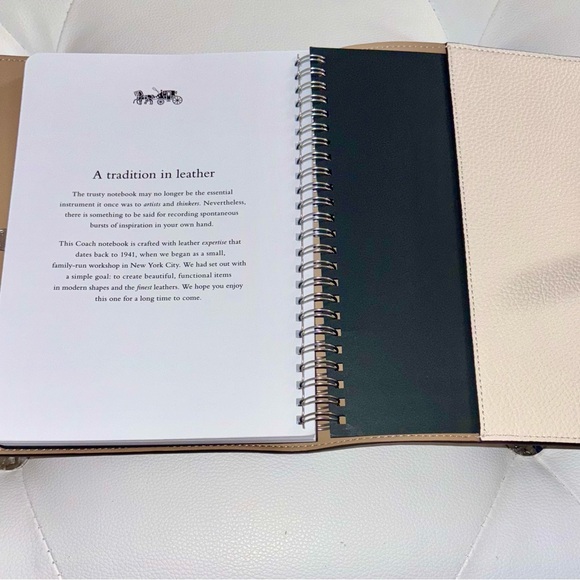 NEW Coach Refined Pebble Leather Chalk Multi Floral Print Notebook Journal - Picture 11 of 15